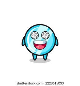 cute mirror character with hypnotized eyes , cute style design for t shirt, sticker, logo element