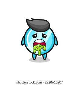 the cute mirror character with puke , cute style design for t shirt, sticker, logo element