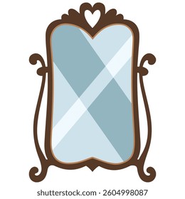 Cute mirror isolated vector illustration on white background