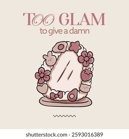 CUTE MIRROR AND LETTERING ILLUSTRATION