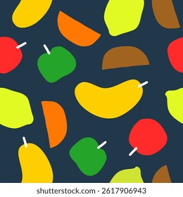 Cute mix fruits pattern background vector design