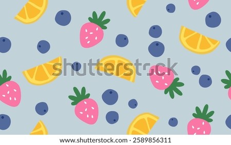Cute mix fruits pattern background vector design
