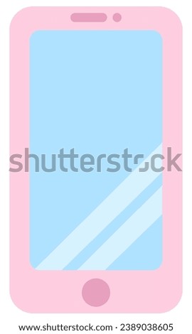 Cute mobile handphone tablet gadget icon vector isolated white background.