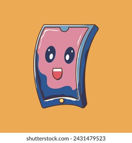 Cute mobile phone technology device vector illustration.