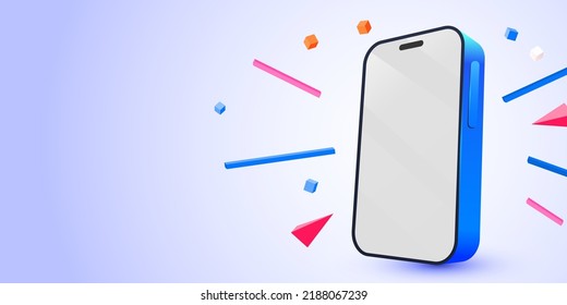 Cute mobile smart phone background. Modern mockup. Vector illustration