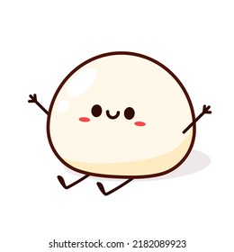 Vector de iconos de Mochi. Diseño del logo de Mochi. Postre de arroz japonés.