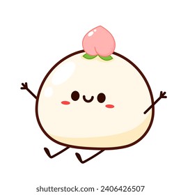 Cute Mochi cartoon vector. Mochi icon vector. Japanese rice dessert.