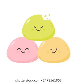 Cute mochi character, sweet asian food