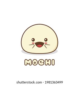 cute mochi characters. isolated vector on white background