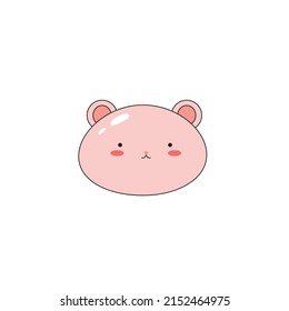 Cute mochi dessert. Cartoon clip art of traditional Japanese cuisine. Mochi little animals. Vector flat illustration on an isolated background.