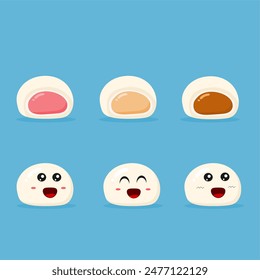 cute mochi emoticon illustration image