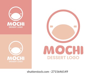 Un lindo logo de mochi adecuado para tiendas de postres, empaques de bocadillos y marcas divertidas.
