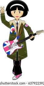 Cute Mod Girl Guitarist