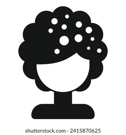 Cute model wig icon simple vector. Face fashion head. Style young long