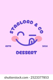 Cute and modern dessert logo design. This vector features playful shapes and soft colors, making it perfect for branding, product packaging, and creative dessert-related projects.