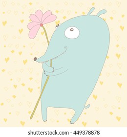 Cute and modern dog vector illustration art
