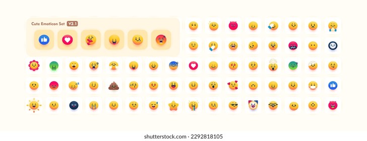 juego de emoticonos moderno y lindo