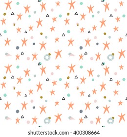 Cute modern seamless pattern with stars