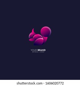 cute and modern squirrel logo