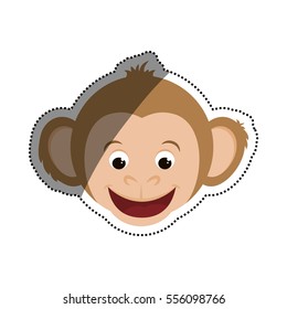 cute mokey cartoon icon vector illustration graphic design