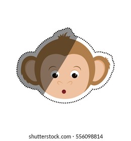 cute mokey cartoon icon vector illustration graphic design