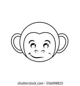 cute mokey cartoon icon vector illustration graphic design