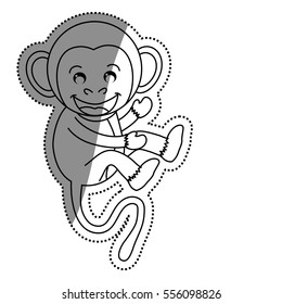 cute mokey cartoon icon vector illustration graphic design