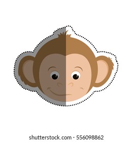 cute mokey cartoon icon vector illustration graphic design