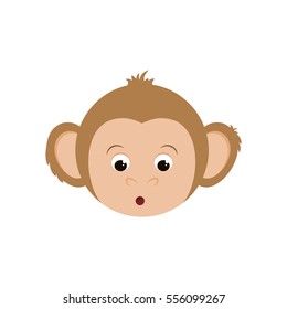 cute mokey cartoon icon vector illustration graphic design