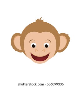 cute mokey cartoon icon vector illustration graphic design