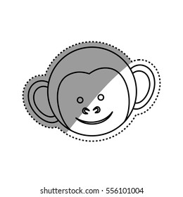 cute mokey cartoon icon vector illustration graphic design