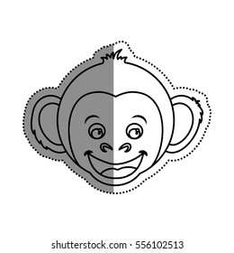 cute mokey cartoon icon vector illustration graphic design