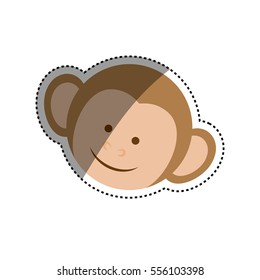 cute mokey cartoon icon vector illustration graphic design