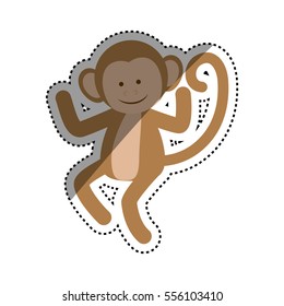 cute mokey cartoon icon vector illustration graphic design