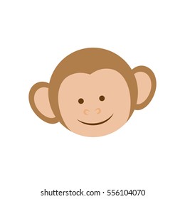 cute mokey cartoon icon vector illustration graphic design