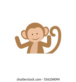 cute mokey cartoon icon vector illustration graphic design