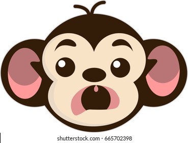 cute mokey cartoon icon vector illustration graphic design