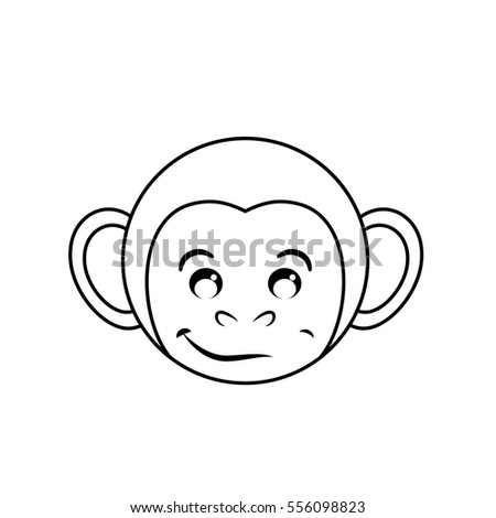 cute mokey cartoon icon vector illustration graphic design