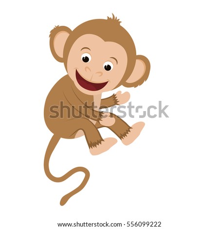 cute mokey cartoon icon vector illustration graphic design