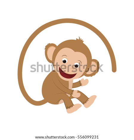 cute mokey cartoon icon vector illustration graphic design