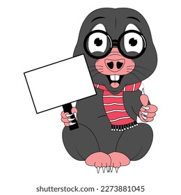 cute mole animal cartoon graphic