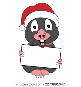 cute mole animal cartoon graphic