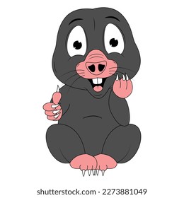 cute mole animal cartoon graphic