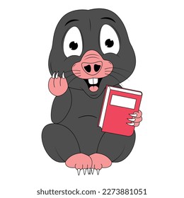 cute mole animal cartoon graphic