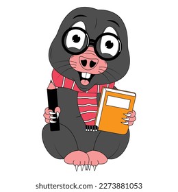 cute mole animal cartoon graphic