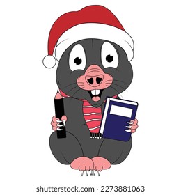 cute mole animal cartoon graphic