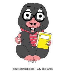 cute mole animal cartoon graphic