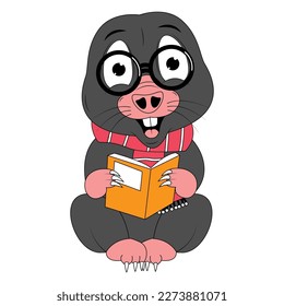cute mole animal cartoon graphic