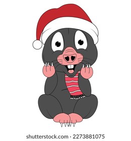 cute mole animal cartoon graphic