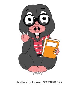 cute mole animal cartoon graphic